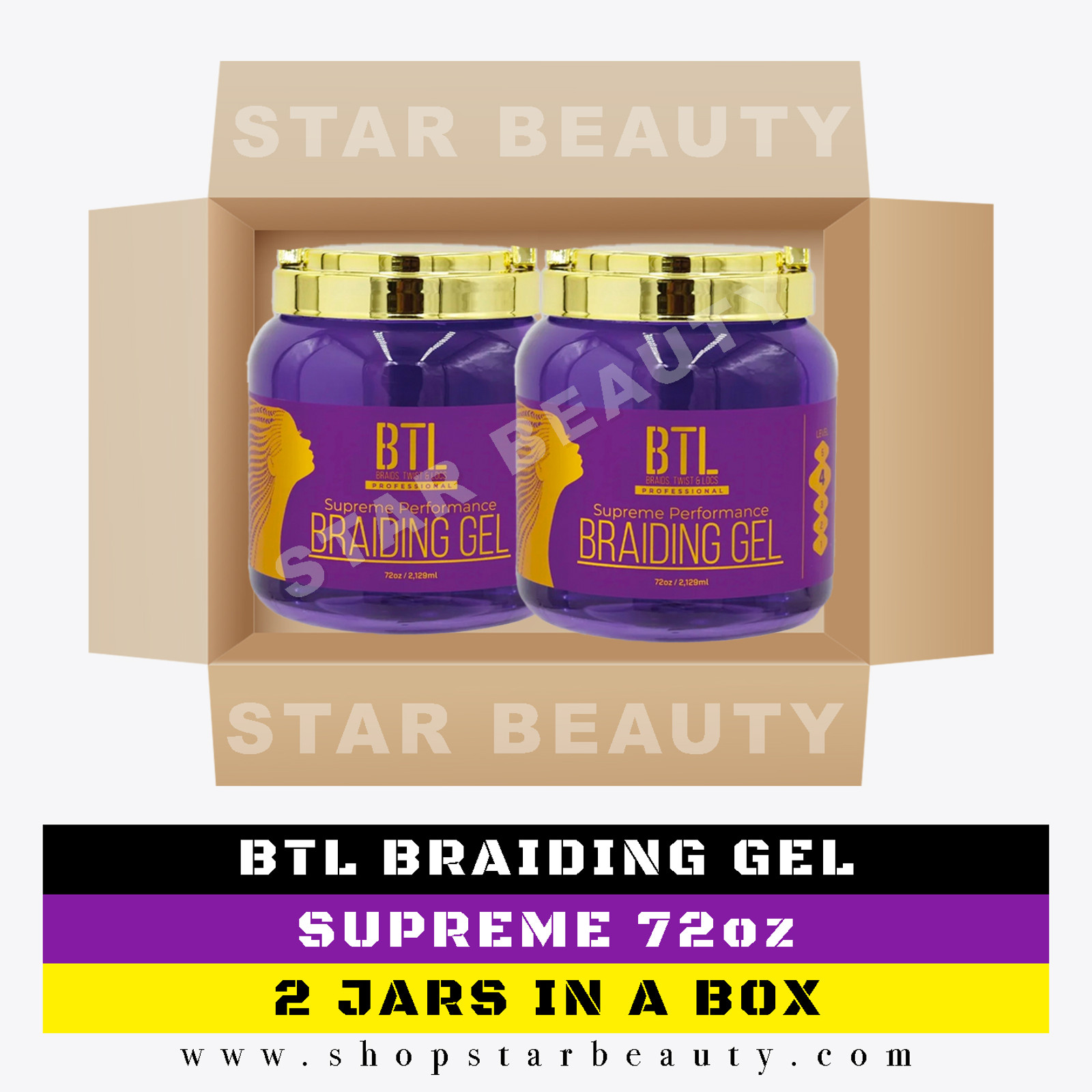 BTL Braids, Twist & Locs Supreme Performance Braiding Gel (purple)8 oz