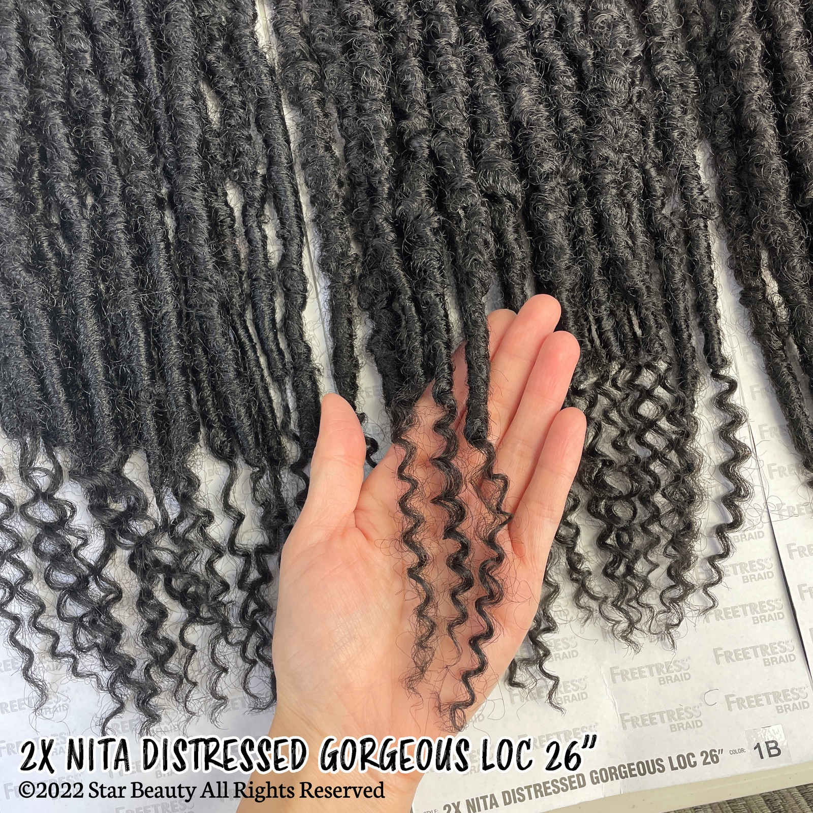 SHAKE N GO FreeTress Synthetic Hair Crochet Braids - 2X Nita Distressed  Gorgeous Loc 26