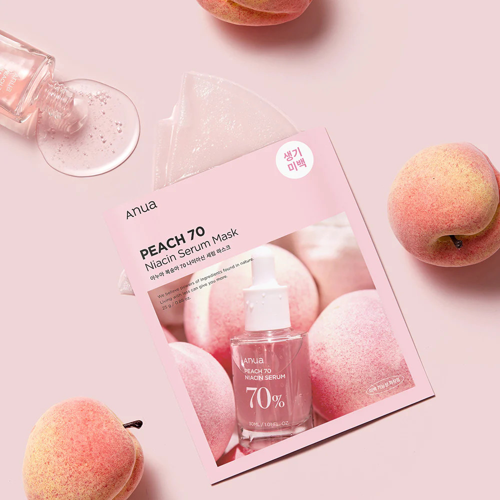 ANUA PEACH NIACIN SERUM DAILY MASK 30枚×4 ANUA Peach 70 Niacin Serum Mask, PACK of 1 or 10, Korean Beauty