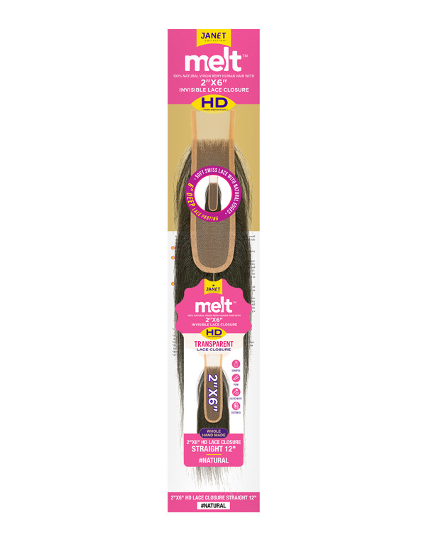 Janet Collection 100% Human Hair 2X6 HD Lace Closure - Straight
