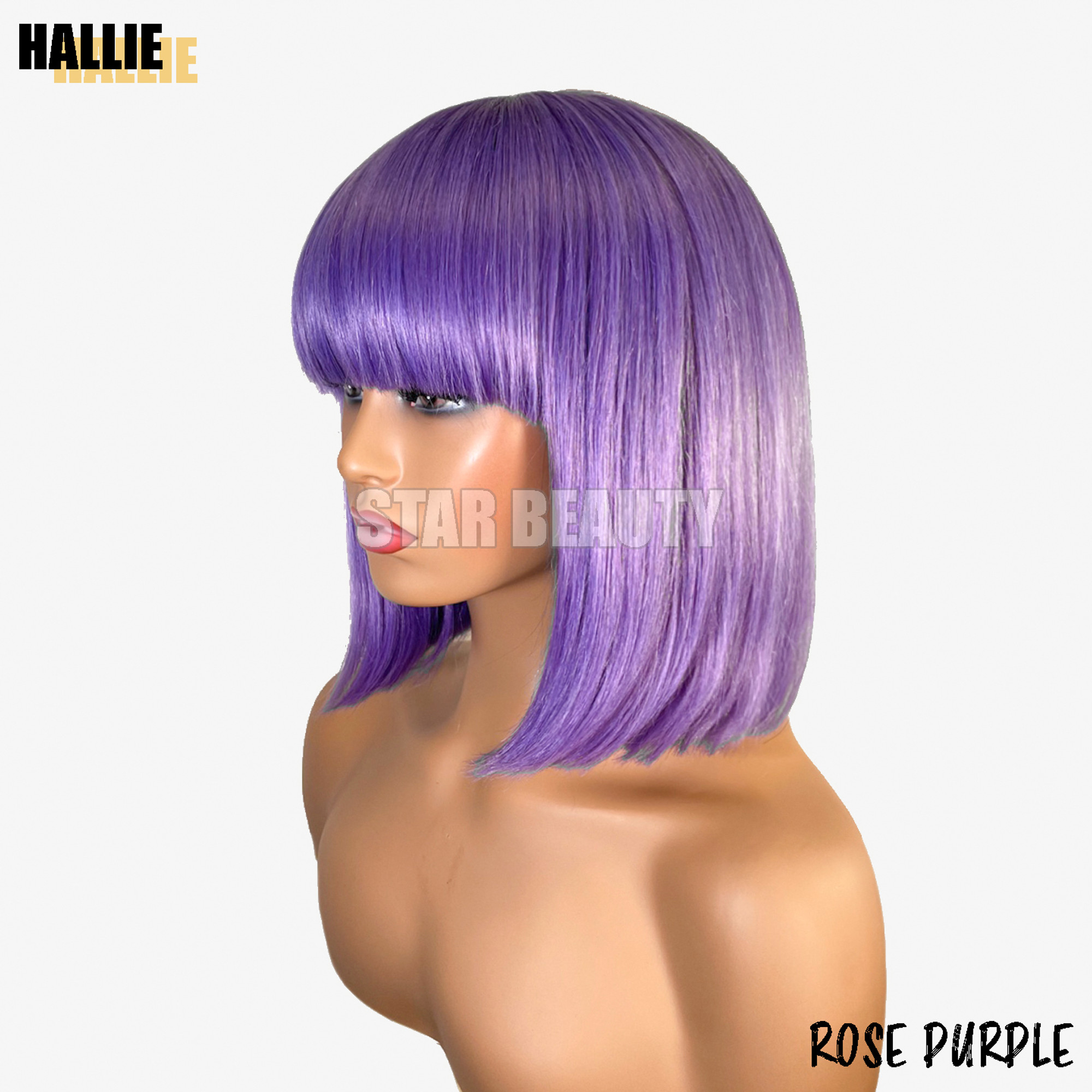 Bellatique 100% Human Hair Full Wig - HALLIE(ROSE PURPLE)