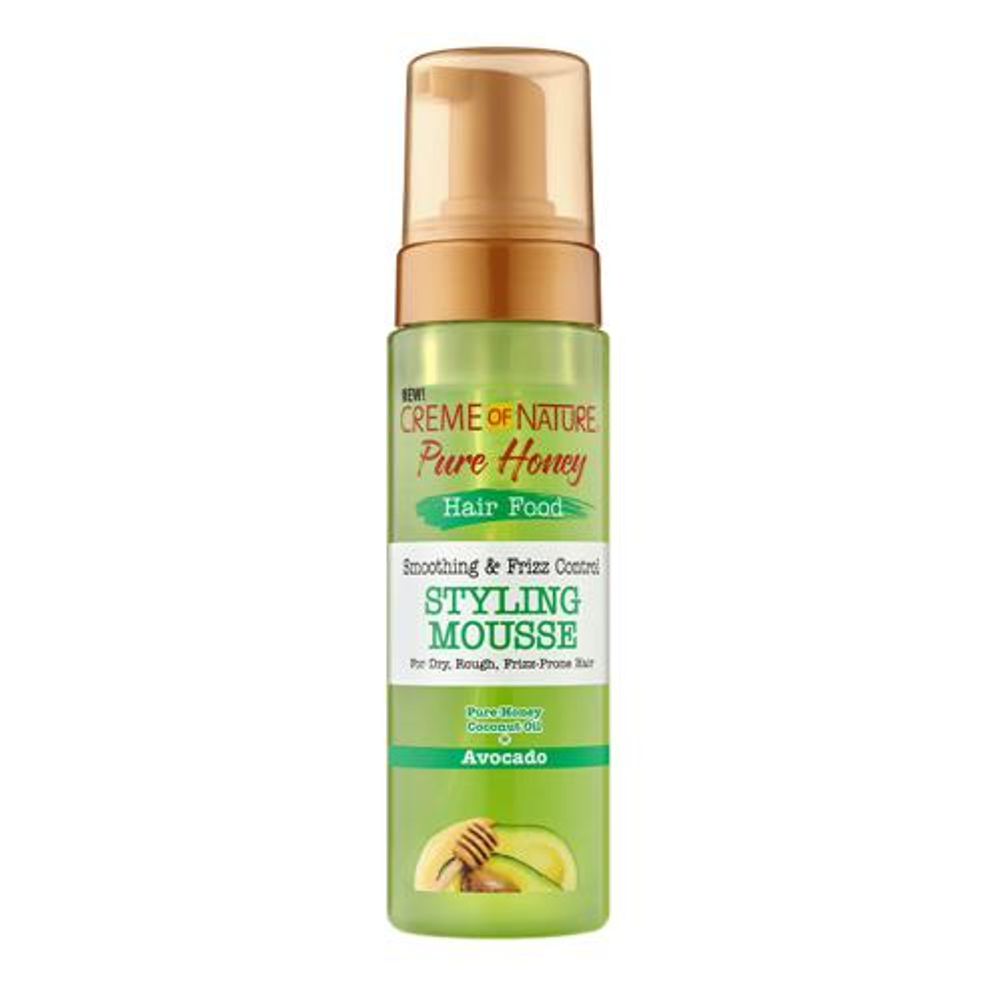 Creme of Nature  Pure Honey Hair Food Smoothing & Frizz Control Styling Mousse Avocado