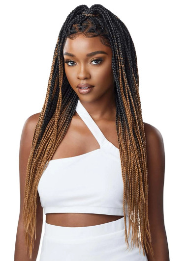 OUTRE Synthetic 13x 4 HD Pre-Braided Lace Front Wig - Knotless Triangle Part Braids