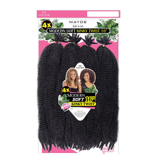 Mayde Beauty Synthetic Crochet Braids - 4X Modern Soft Kinky Twist 16"