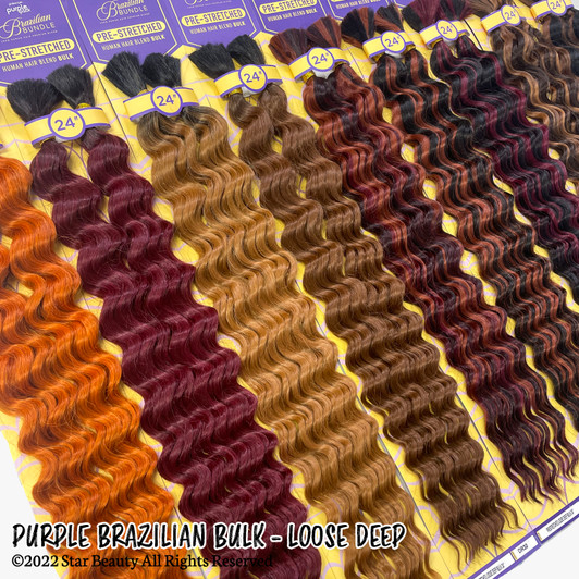OUTRE Purple Brazilian Pre-Stretched Loose Deep Bulk (18"- 24") OUTRE Purple Brazilian Pre-Stretched Loose Deep Bulk (18"- 24")