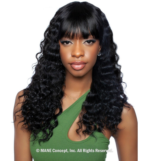 MANE CONCEPT 100% Unprocessed Human Hair Trill Full Wig - Loose Crimp Full Bang 22"