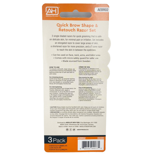 ABSOLUTE HOT Pinccat Eyebrow Razors Quick Shape & Retouch Razor (3 pack)