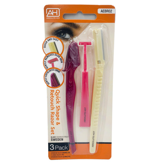 ABSOLUTE HOT Pinccat Eyebrow Razors Quick Shape & Retouch Razor (3 pack)
