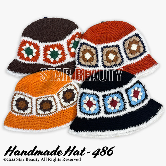 Handmade Knitted Chrochet Bucket Hat (#486)