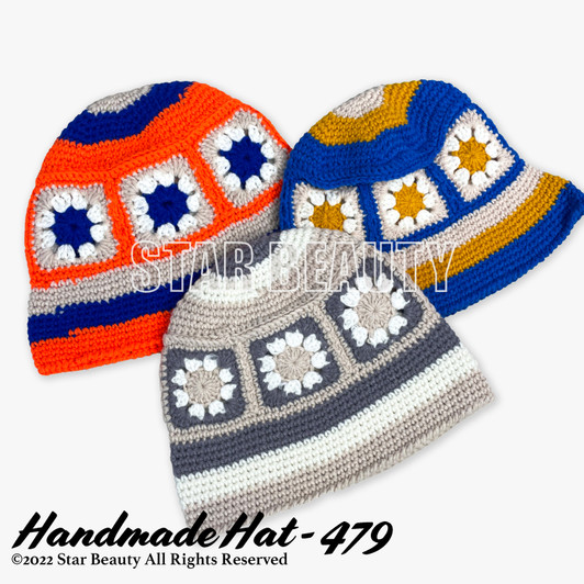 Handmade Knitted Chrochet Bucket Hat (#479)