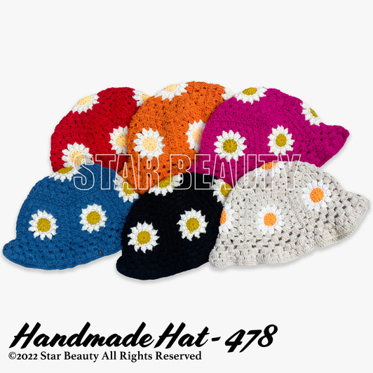 Handmade Knitted Chrochet Bucket Hat (#478)