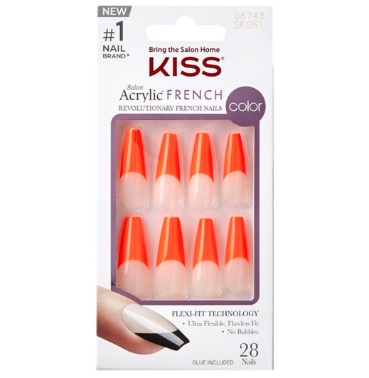 KISS Salon Acrylic French Nails - LAVENDER