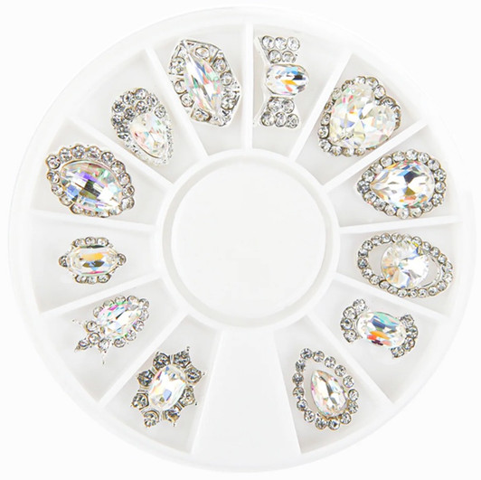 NICKA K Nail Rhinestones Round Case