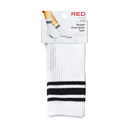 RED Comfort Striped Crew Socks
