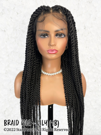 LA FLARE Full Braid Wig - LILY (1B) LA FLARE Full Braid Wig - LILY (1B)