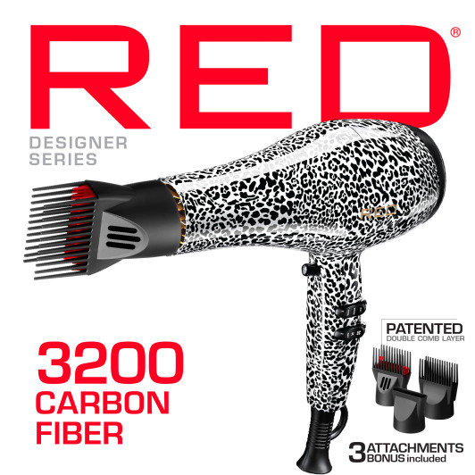 RED 3200 Detangler Dryer with 3 Styling Attachments