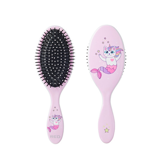 RED Mythical Animals Oval Detangling Brush