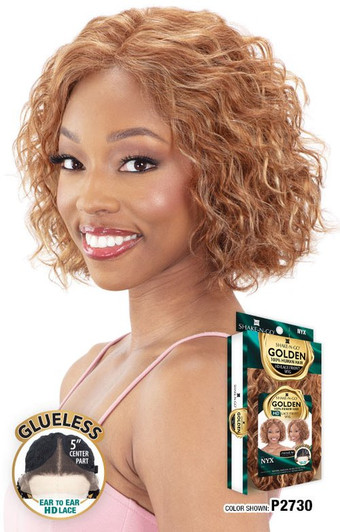 SHAKE N GO Golden 100% Human Hair HD Lace Front Wig - NYX