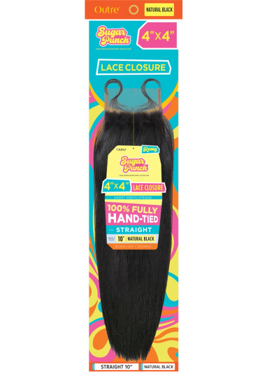 OUTRE 100 % Unprocessed Remy Human Hair Sugar Punch 4X4 HD Lace Closure - Straight (10"-14")