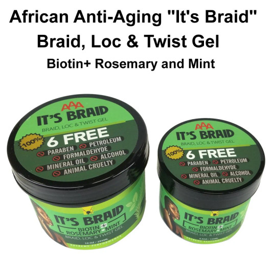 African Anti Aging Biotin+ Rosemary and Mint Loc, & Twist Gel