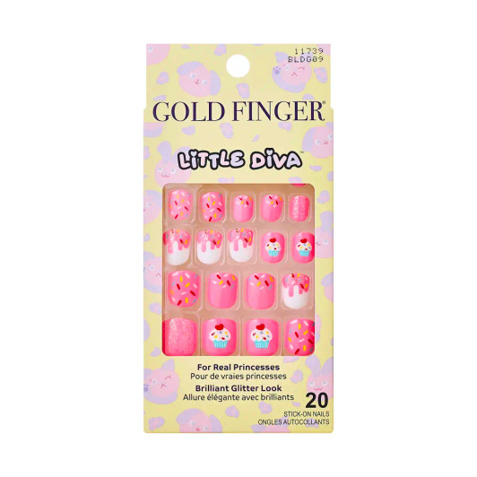 Kiss Gold Finger Little Diva Sticker Nails – Pink Crush