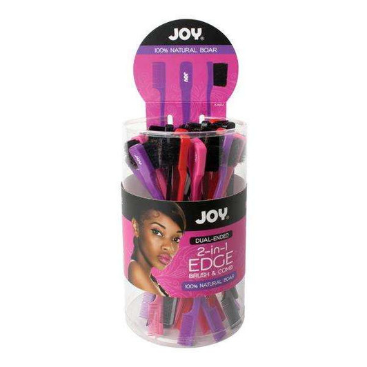 Joy Double-Sided Edge Brush and Comb Jar (24CT)