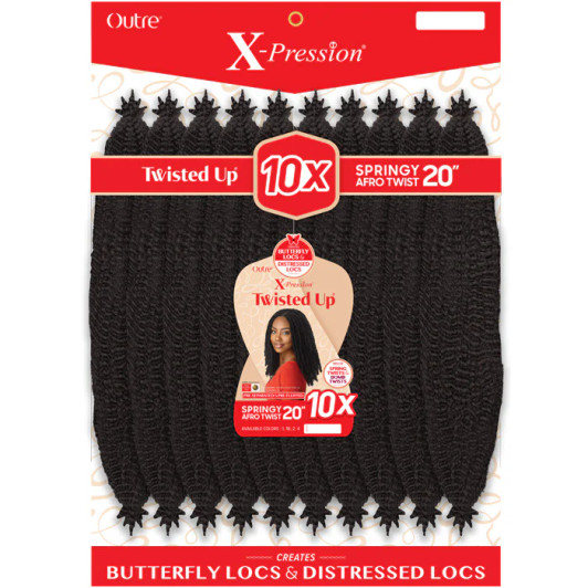 OUTRE Synthetic X Pression Twisted Up Crochet Loop Braid - 10X SPRINGY AFRO TWIST 20"