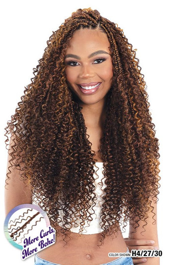 SHAKE N GO FreeTress Crochet Braids - 3X Water Curl Boho Braids 22”