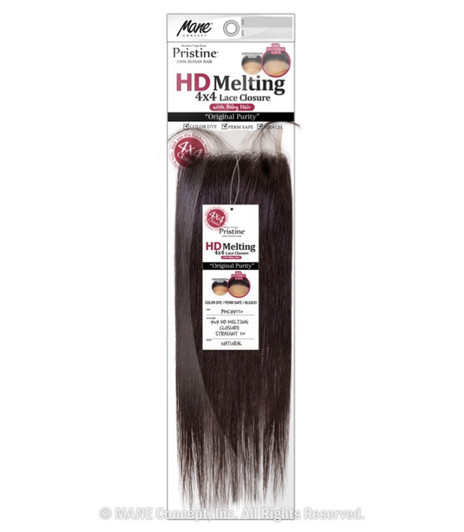 MANE CONCEPT Pristine 100% Human Hair 4X4 HD Transparent Closure - Straight (14"-18")