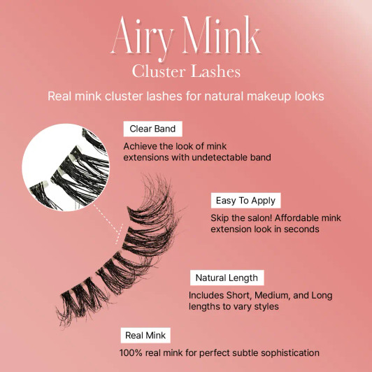 VLuxe 100% Real Mink Airy Mink Cluster Eyelash Extensions