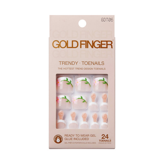 KISS Gold Finger Glue-On Fake Toenails - THE VIBE