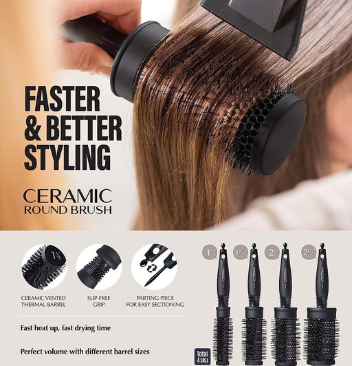 RED Ceramic Thermal Round Brush 2"