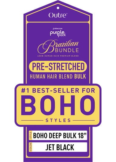 OUTRE Purple Pack Brazilian Pre-Stretched - Boho Deep Bulk 18"
