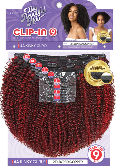 OUTRE Synthetic Big Beautiful Hair Clip In 9PCS - 4A Kinky Curl