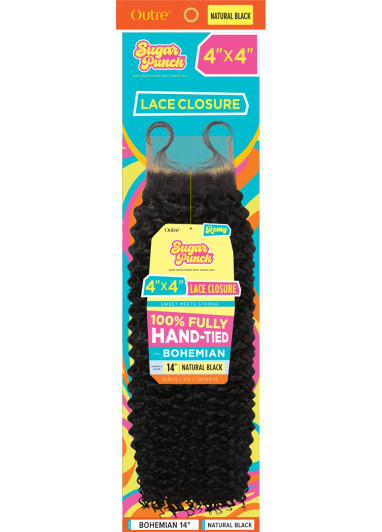 OUTRE 100 % Unprocessed Remy Human Hair Sugar Punch 4X4 HD Lace Closure - Bohemian (10"-12")