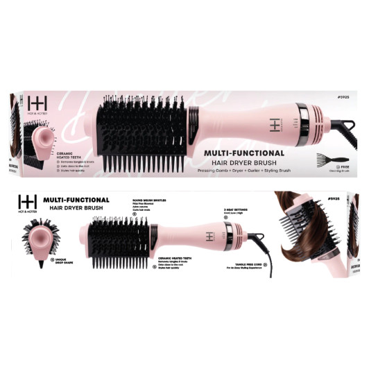 Annie Hot & Hotter Multi-Functional Hair Dryer Brush (Pink)
