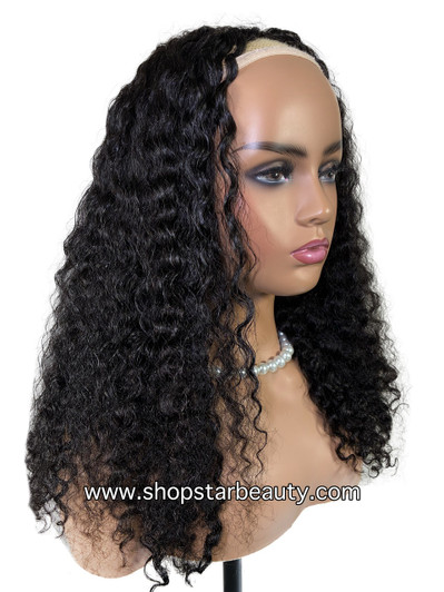 15A PINK LEMON GOLD 100% Human Hair Half Wig  H-WET & WAVY WATER