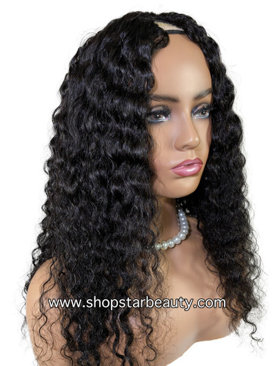 15A PINK LEMON GOLD 100% Human Hair V-Part Wig  V-WET & WAVY WATER