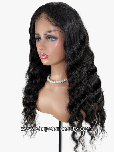 15A PINK LEMON GOLD 100% Human Hair 5X6 Lace Front Wig - MAINE