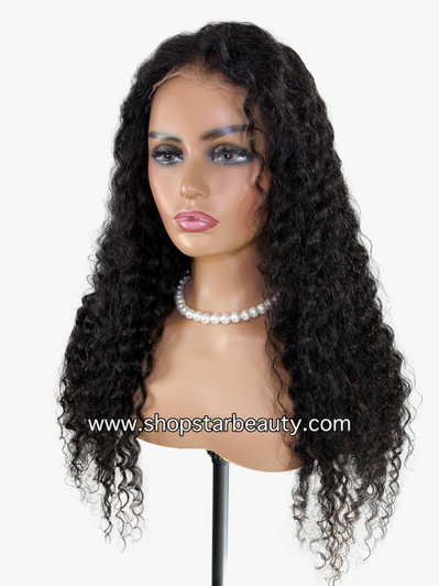 15A PINK LEMON GOLD 100% Human Hair 5X6 Lace Front Wig - EAST (Wet & Wavy)