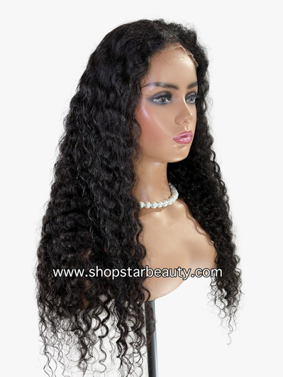 15A PINK LEMON GOLD 100% Human Hair 5X6 Lace Front Wig - EAST (Wet & Wavy)