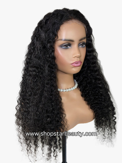 15A PINK LEMON GOLD 100% Human Hair 5X6 Lace Front Wig - WEST (Wet & Wavy)