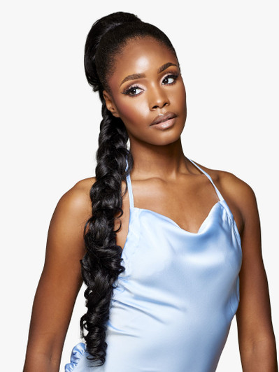 SENSATIONNEL Synthetic  Long Braid Drawstring Cap - GLAM UPDO UNIT 1