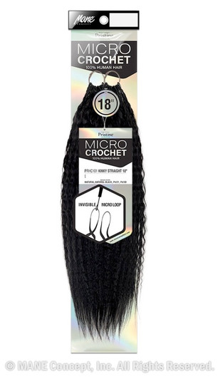 MANE CONCEPT 100% Human Hair Micro Crochet Hair - Kinky Straight 18"