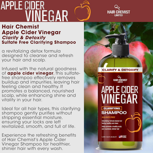 HAIR CHEMIST Apple Cider Vinegar Clarifying Shampoo (33oz)