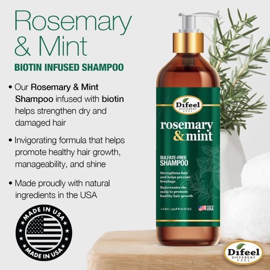 Difeel Rosemary Mint Strengthening Biotin Shampoo (33oz)