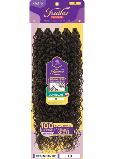 OUTRE Purple Pack Brazilian Feather Crochet - Dominican 18"