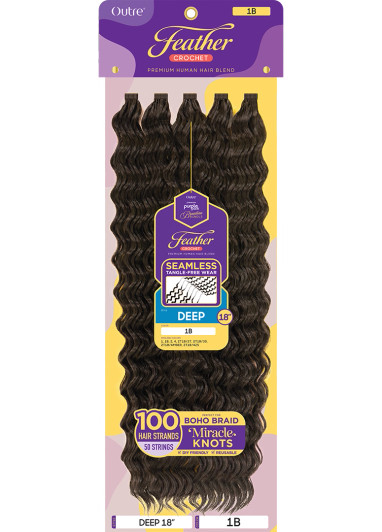 OUTRE Purple Pack Brazilian Feather Crochet - Deep 18"