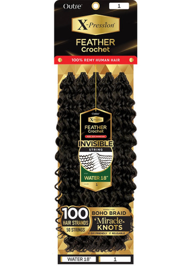 OUTRE X-Pression Human Feather Crochet - Water 18" OUTRE X-Pression Human Feather Crochet - Water 18"