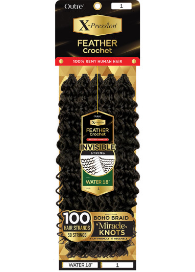OUTRE X-Pression Human Feather Crochet - Water 18"